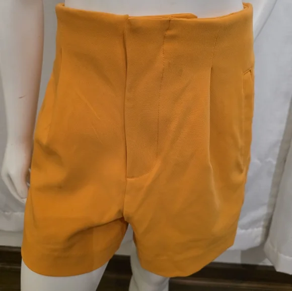 Bright Orange High-Waist Shorts - Picture 3 of 5